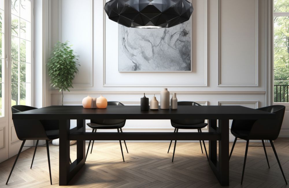 Moderne Sitzgruppe im Schwarz-Weiß-Look