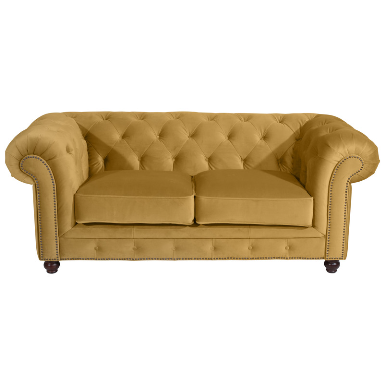 Sofa aus Samtvelours in der Farbe Mais