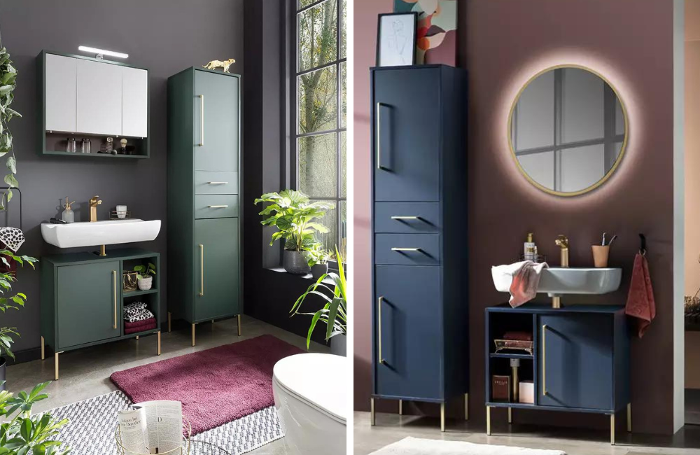 Grün oder Blau? Die Möbelserie KELLA-80 von LOMADO sorgt für ein farbenfrohes Highlight in deinem Gäste-WC