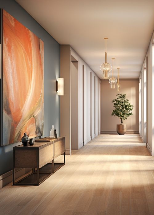 Langen Flur gestalten mit einem modernen Lichtkonzept