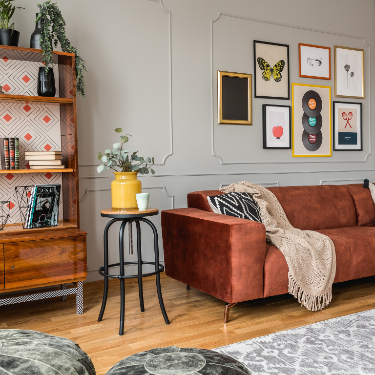 Wohnzimmereinrichtung in einer kleinen Wohnung