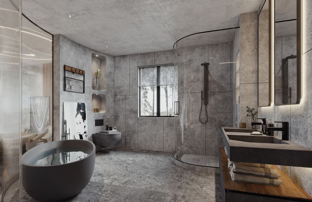 Ein modernes Badezimmer im Loft-Style