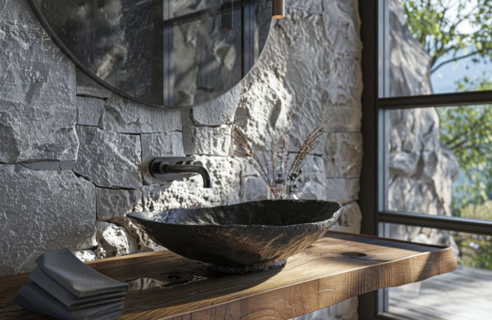 Raue Materialien im Mix mit modernen Elementen