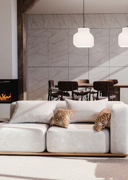 Mit hellen Tönen wirkt auch ein kleines Wohnzimmer luxuriös