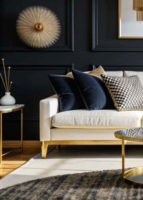 Stilvolle Farbgestaltung für ein luxuriöses Wohnzimmer